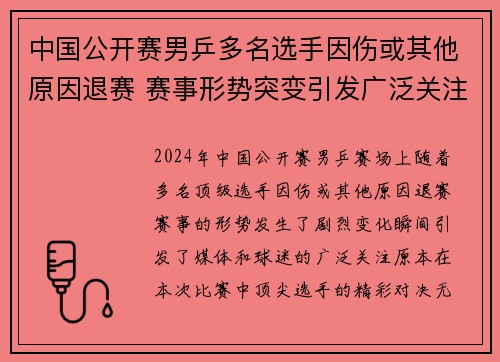 中国公开赛男乒多名选手因伤或其他原因退赛 赛事形势突变引发广泛关注